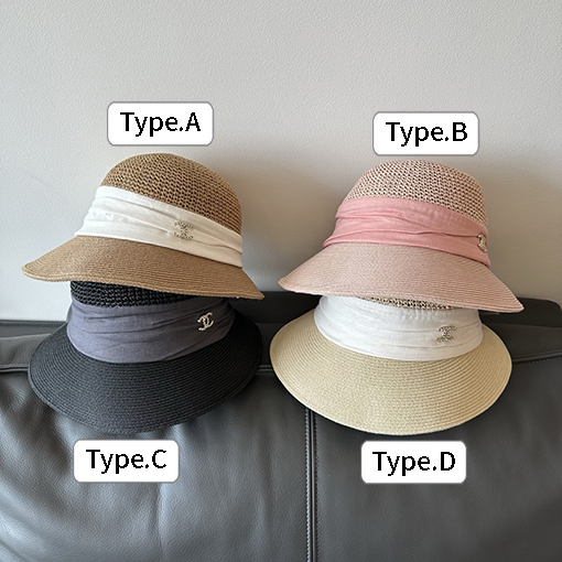 シャネルパール付き編み込みフィッシャーマンハット