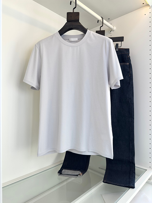 プラダスーパーコピー三角ロゴワッペン装飾 クルーネック半袖Tシャツ