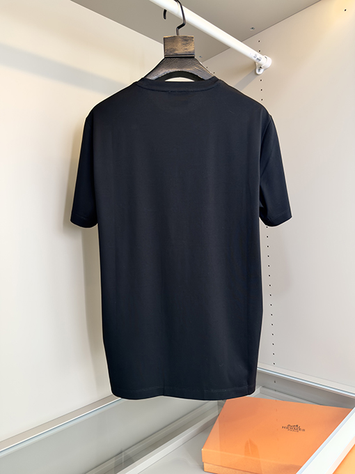エルメスHパズルレザー刺繍装飾 クルーネック 半袖Tシャツ