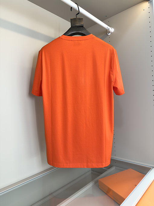 エルメスHパズルレザー刺繍装飾 クルーネック 半袖Tシャツ