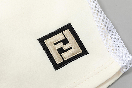 フェンディ ダブルFF刺繍ロゴ メッシュ切り替え 5分丈ショートパンツ