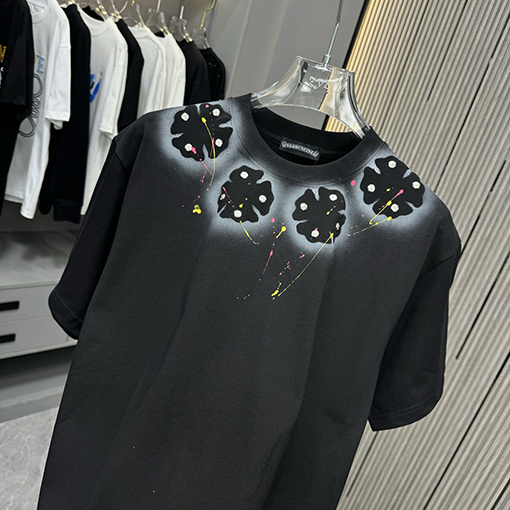 クロムハーツスーパーコピースプレープリントクルーネック半袖Tシャツ