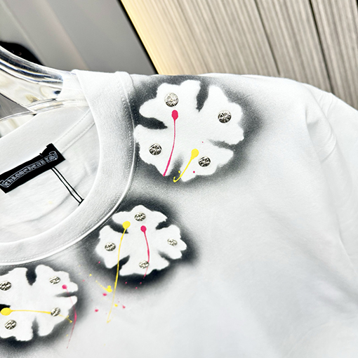 クロムハーツスーパーコピースプレープリントクルーネック半袖Tシャツ