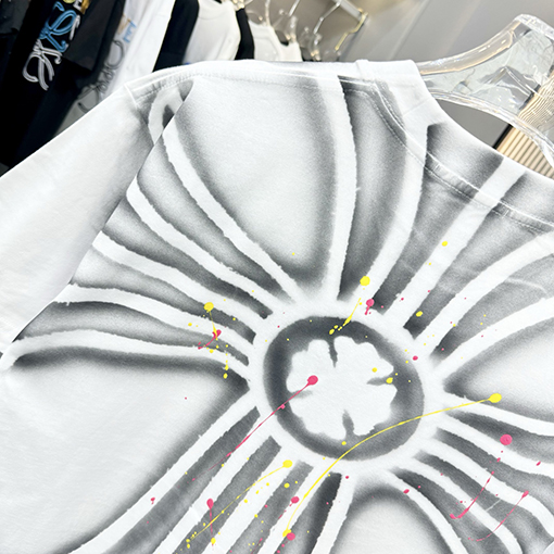 クロムハーツスーパーコピースプレープリントクルーネック半袖Tシャツ