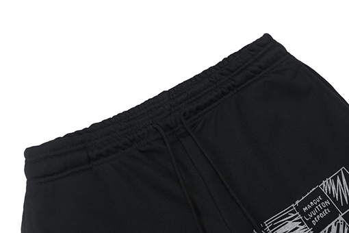ルイヴィトンスーパーコピーチェック柄 ロゴ入り バックポケット付き ショートパンツ