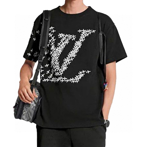 ルイヴィトン小さな飛行機プリント 半袖Tシャツ