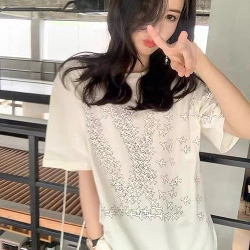ルイヴィトン小さな飛行機プリント 半袖Tシャツ