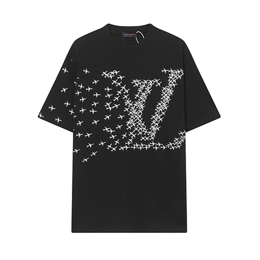 ルイヴィトン小さな飛行機プリント 半袖Tシャツ