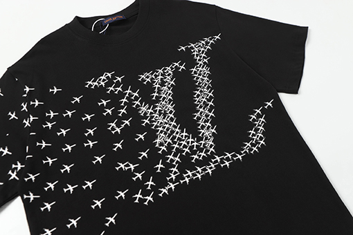ルイヴィトン小さな飛行機プリント 半袖Tシャツ