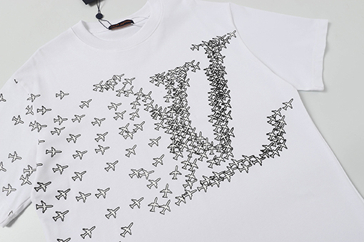 ルイヴィトン小さな飛行機プリント 半袖Tシャツ