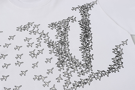 ルイヴィトン小さな飛行機プリント 半袖Tシャツ