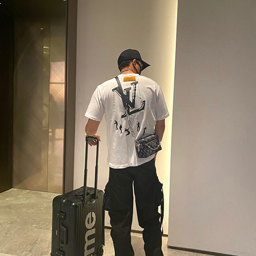 ルイヴィトンスーパーコピー25SS 新作 小さな飛行機プリント 半袖Tシャツ