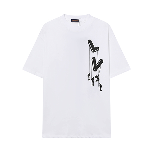ルイヴィトンスーパーコピー25SS 新作 小さな飛行機プリント 半袖Tシャツ
