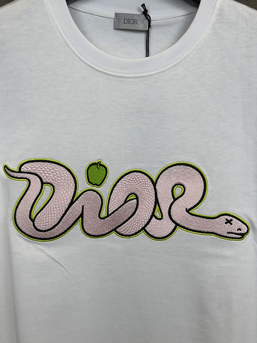 ディオールコピー金の蛇デザイン 幸運を呼ぶ 半袖Tシャツ