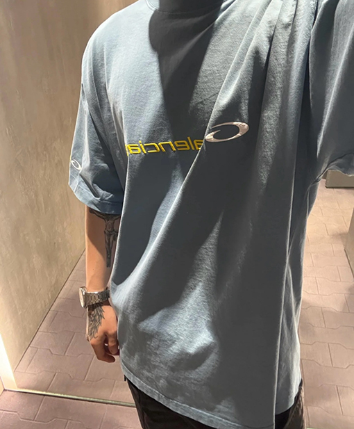 バレンシアガ25SS 新作 サークルロゴ 前後刺繍 半袖Tシャツ