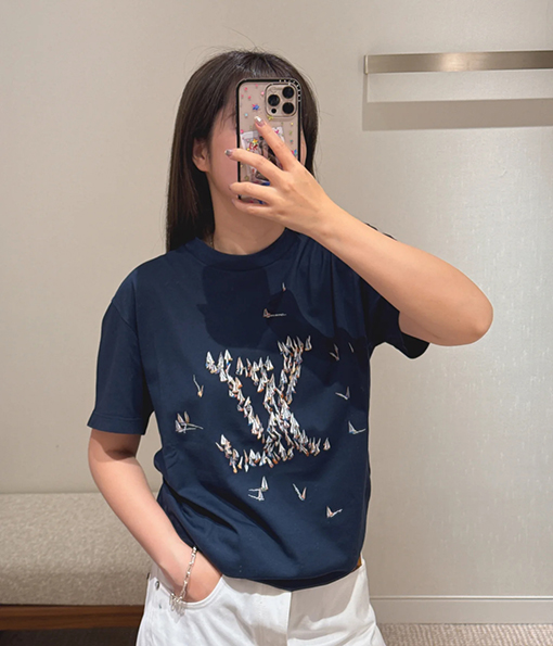 ルイヴィトンロゴ刺繍 半袖Tシャツ