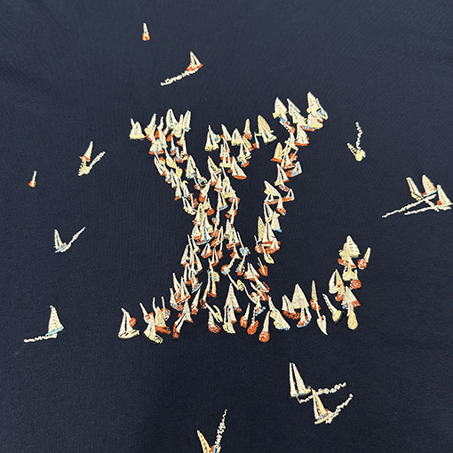 ルイヴィトンロゴ刺繍 半袖Tシャツ