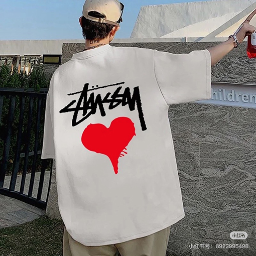 ステューシーハートプリント 半袖Tシャツ