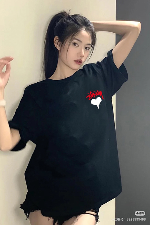 ステューシーハートプリント 半袖Tシャツ