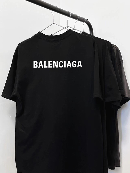バレンシアガバイカラー ビッグロゴ 半袖Tシャツ