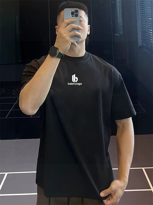 バレンシアガ66プリント入り トレンド半袖Tシャツ