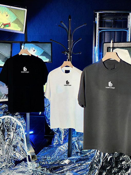 バレンシアガ66プリント入り トレンド半袖Tシャツ