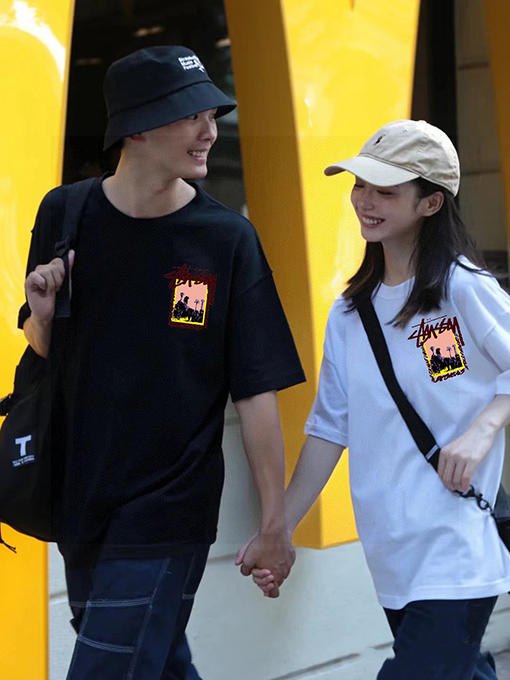ステューシーコピーグラフィティ サボテンプリント カップル 半袖Tシャツ