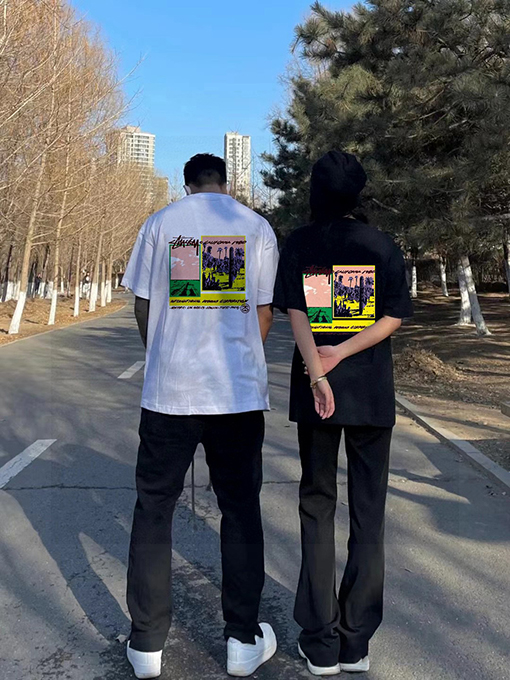 ステューシーコピーグラフィティ サボテンプリント カップル 半袖Tシャツ