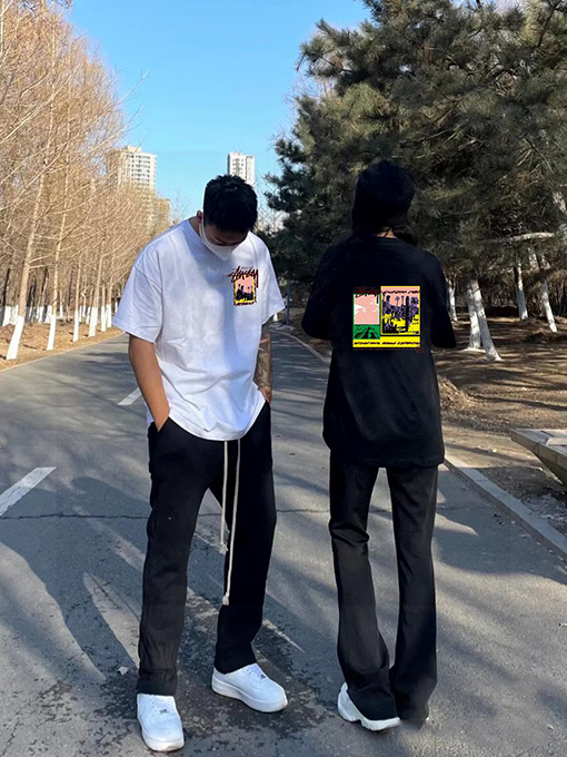 ステューシーコピーグラフィティ サボテンプリント カップル 半袖Tシャツ