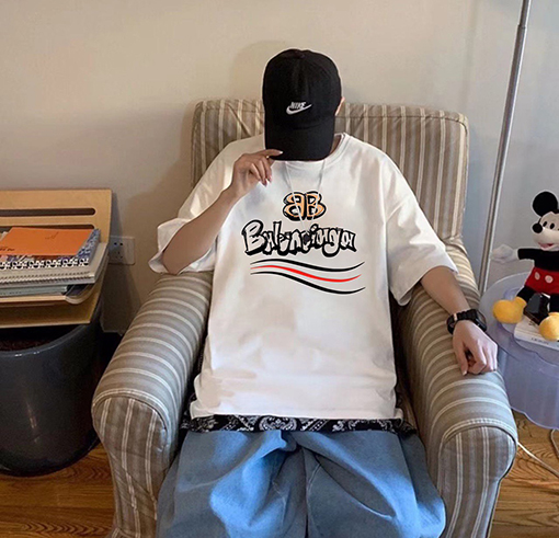 バレンシアガスーパーコピーコーラBB風 クルーネック 半袖Tシャツ