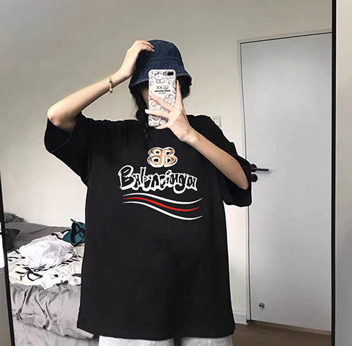 バレンシアガスーパーコピーコーラBB風 クルーネック 半袖Tシャツ