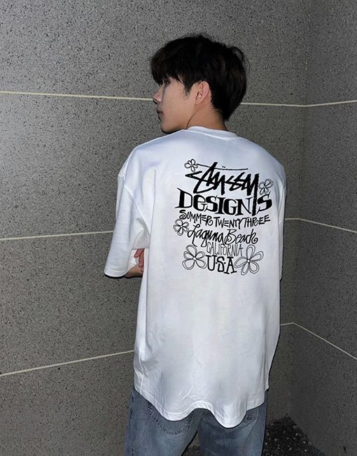 ステューシーフラワーレター クルーネック 半袖Tシャツ