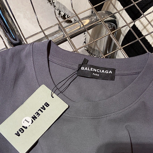 バレンシアガロゴロックプリント レタリング クルーネック 半袖Tシャツ
