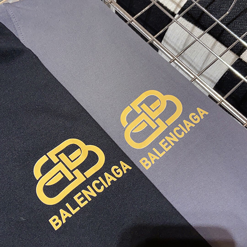 バレンシアガロゴロックプリント レタリング クルーネック 半袖Tシャツ