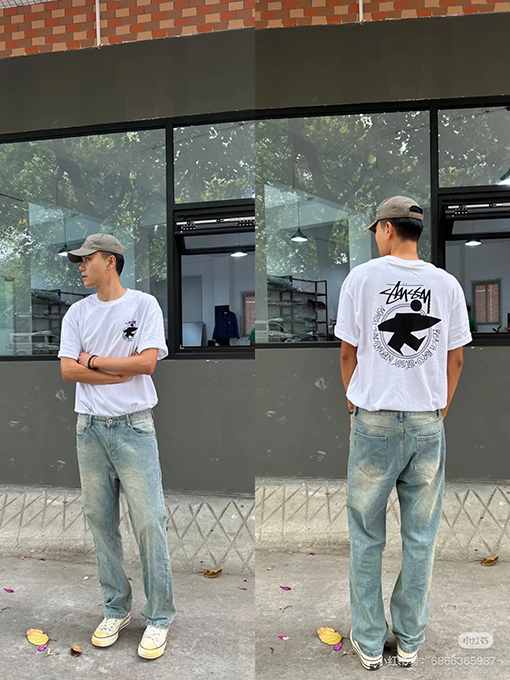 ステューシースーパーコピーバックプリント半袖Tシャツ