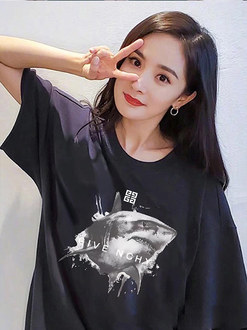 ジバンシイ ストリートトレンド 大きなサメプリント半袖Tシャツ
