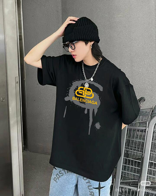バレンシアガアイランドポストカードプリント ユニセックス半袖Tシャツ