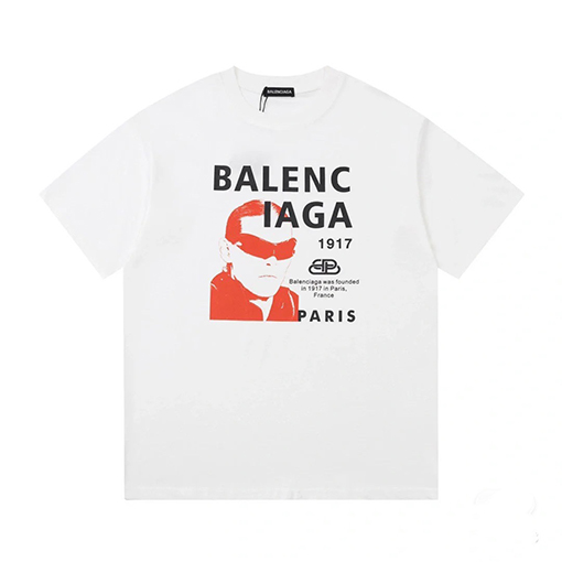 バレンシアガプリント半袖Tシャツ