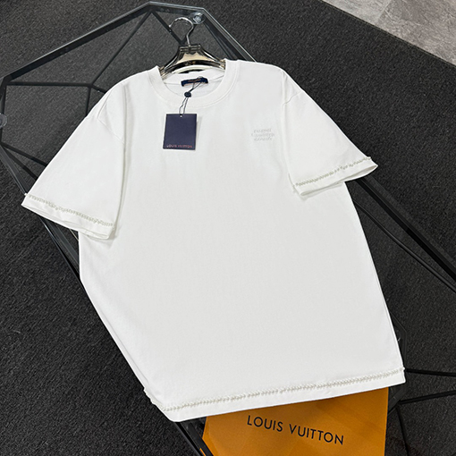 ルイヴィトンフロント刺繍半袖Tシャツ