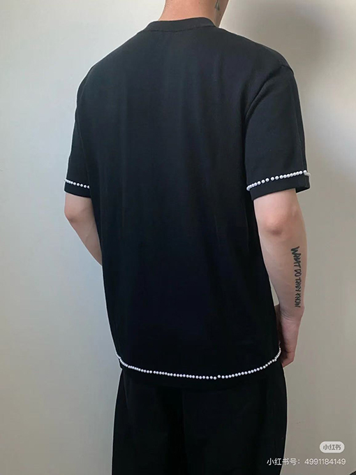ルイヴィトンフロント刺繍半袖Tシャツ
