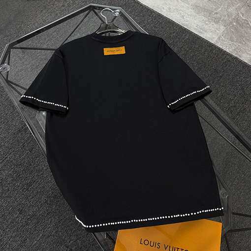 ルイヴィトンフロント刺繍半袖Tシャツ