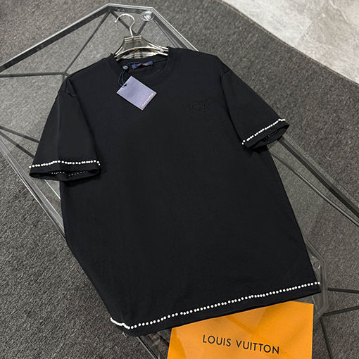 ルイヴィトンフロント刺繍半袖Tシャツ