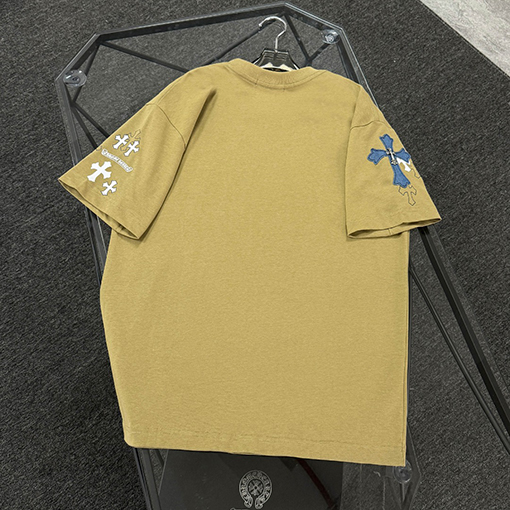 クロムハーツスーパーコピーデニムパッチ刺繍半袖Tシャツ