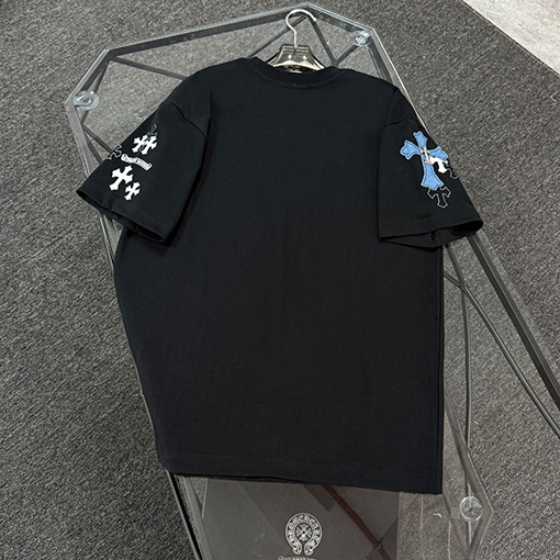 クロムハーツスーパーコピーデニムパッチ刺繍半袖Tシャツ
