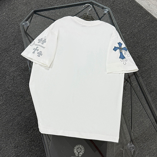 クロムハーツスーパーコピーデニムパッチ刺繍半袖Tシャツ