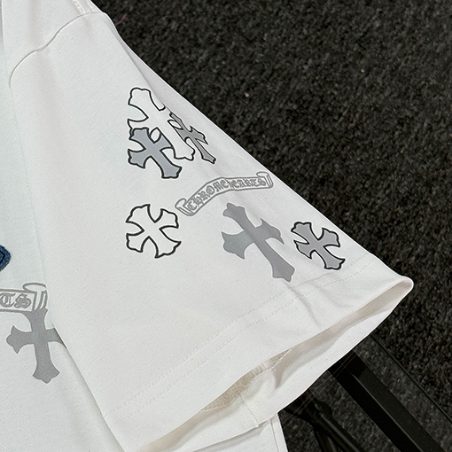 クロムハーツスーパーコピーデニムパッチ刺繍半袖Tシャツ