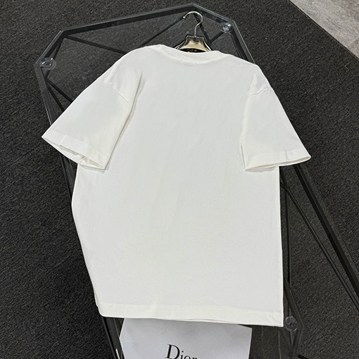 ディオール前襟小三角デザイン半袖Tシャツ
