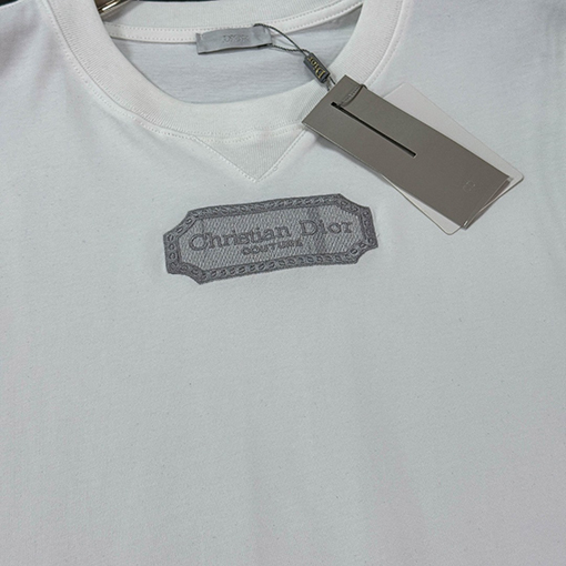 ディオール前襟小三角デザイン半袖Tシャツ