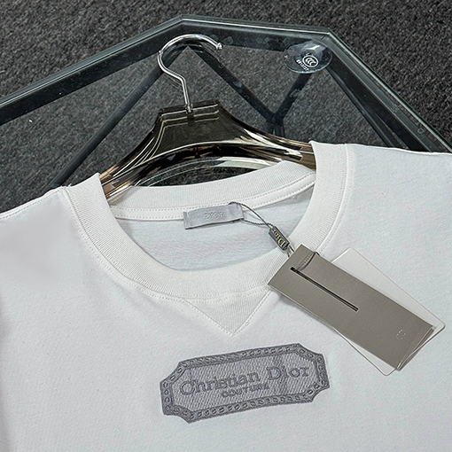 ディオール前襟小三角デザイン半袖Tシャツ