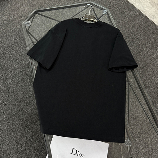 ディオール前襟小三角デザイン半袖Tシャツ